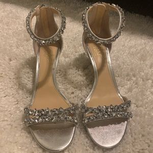 Jewel Badgley Mischka Ankle Strap Heels sz 7.5